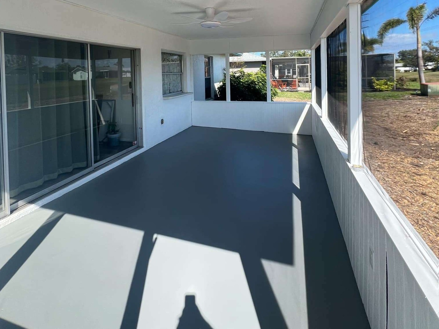 Clean patio space after residential remodeling project