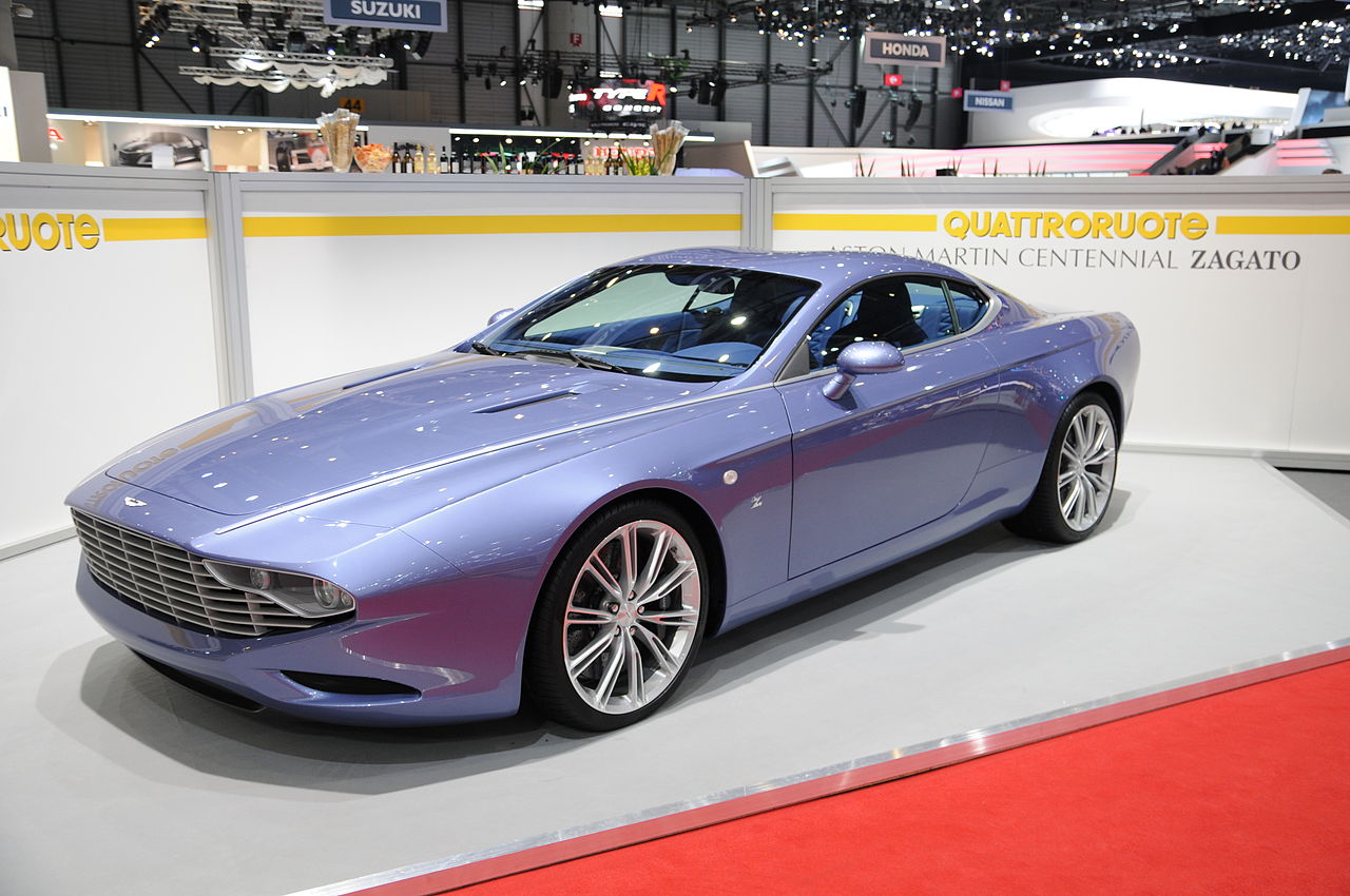 Aston Martin DBS Coupe Zagato Centennial 3/4 front view.