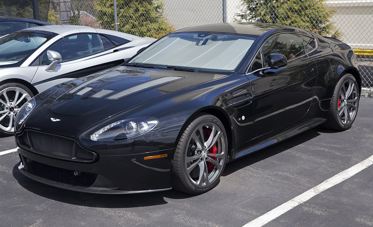 2017 Aston Martin V12 Vantage S, Jet Black, front left.jpg