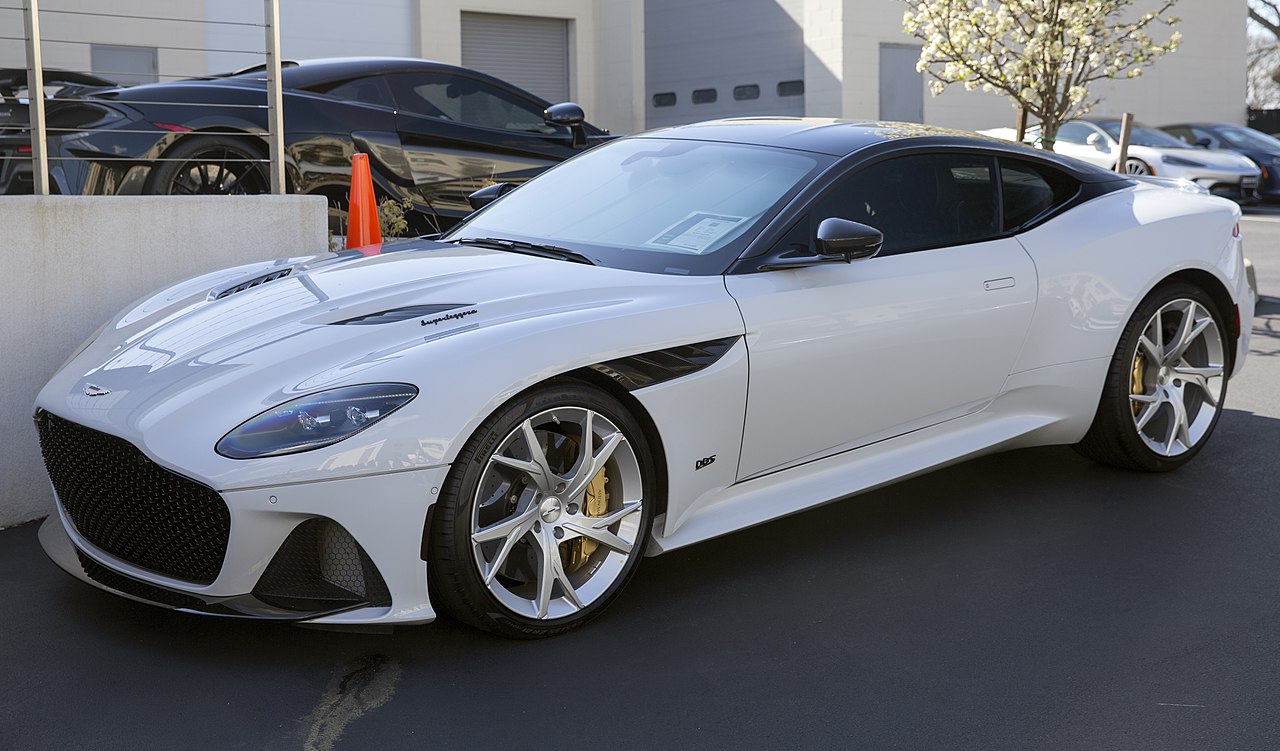 2019 Aston Martin DBS Superleggera in White Stone, front left