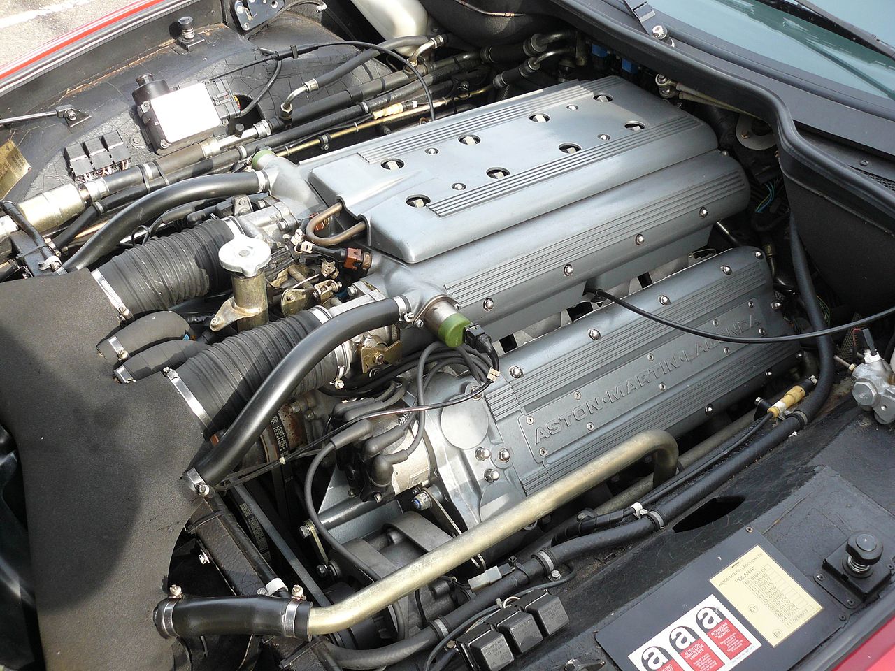 Aston Martin Virage engine bay.