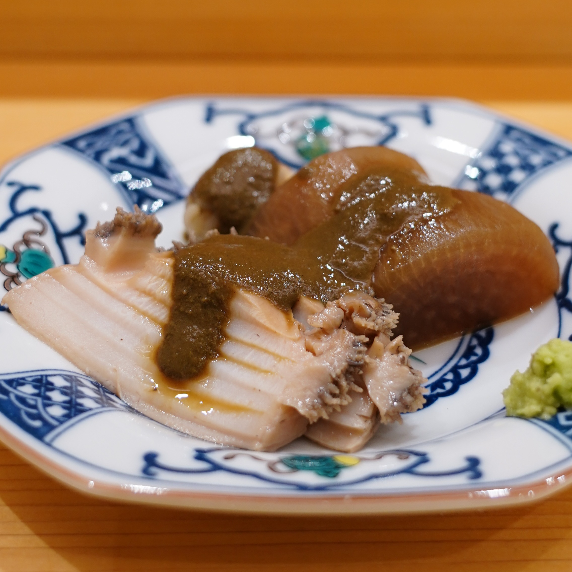 北海道 蝦夷鮑の低温調理 Slow-cooked Ezo-abalone, Hokkaido