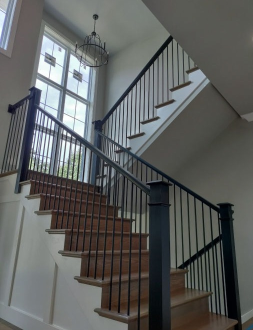 staircase stairs modern treads risers balusters spindles 