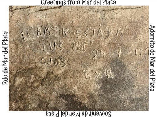 monumento natural tallas piedras mar del plata costa grafitti