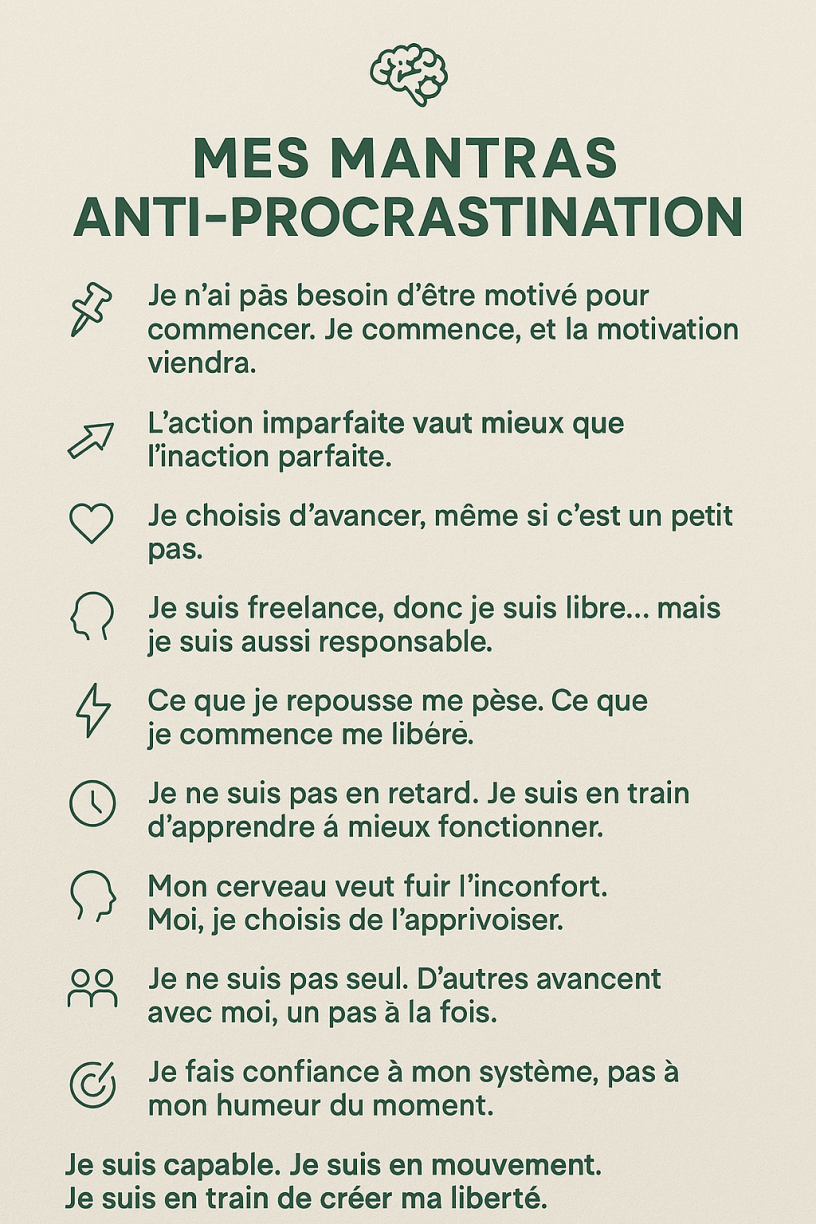 des mantras antiprocrastination