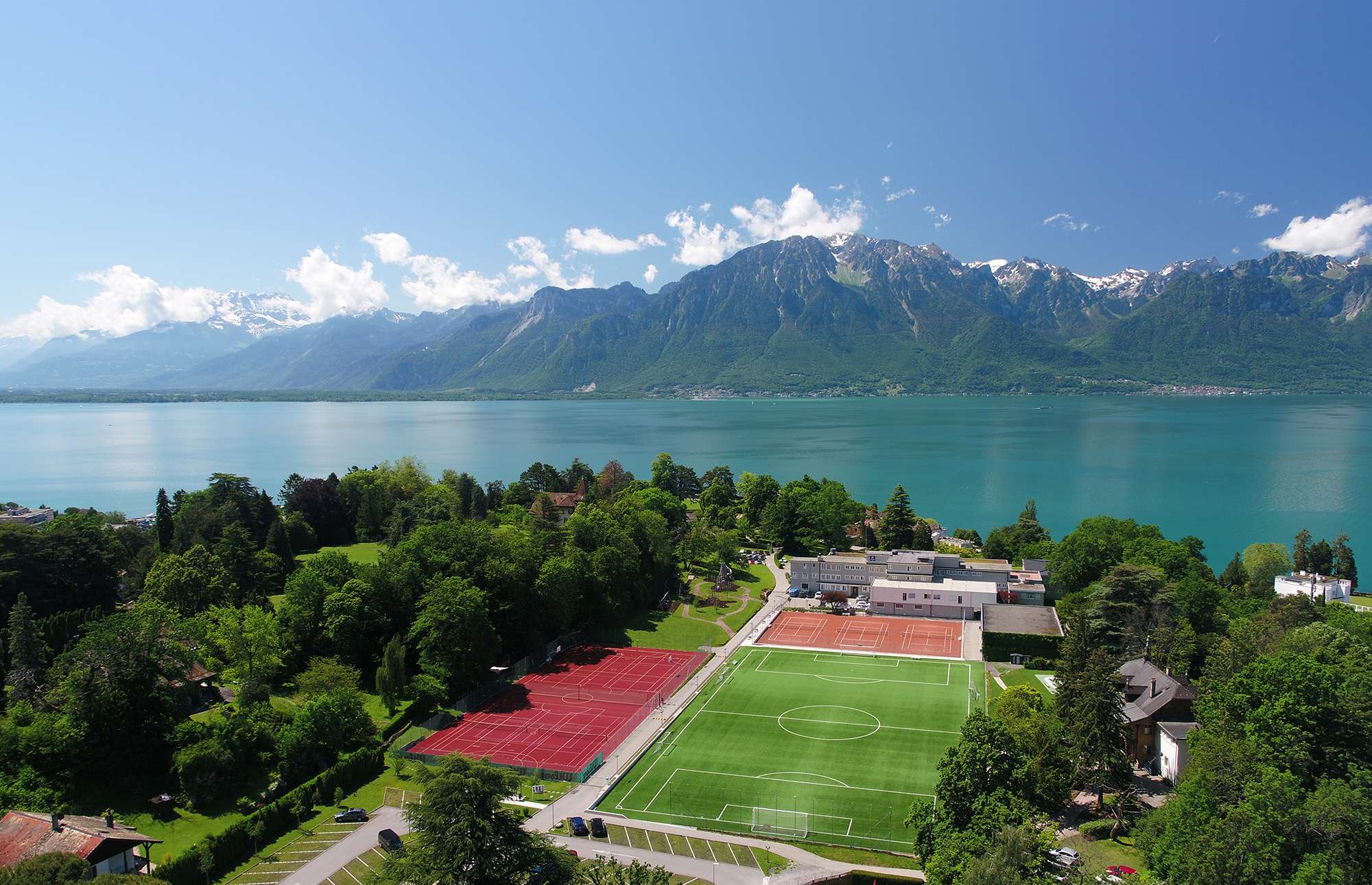 International Boarding school outside grounds near Lake Geneva