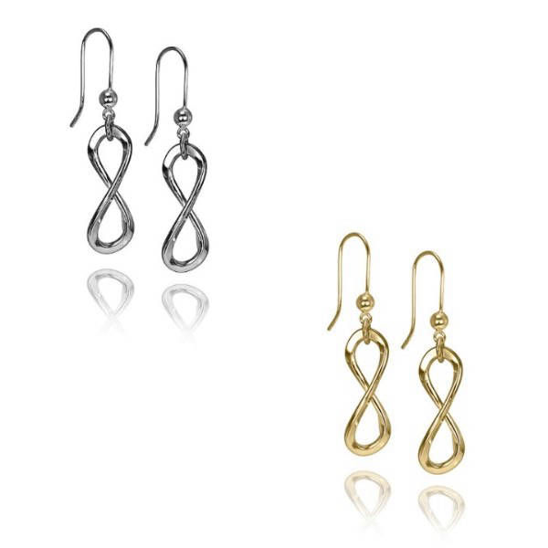 Infinity Earrings Silver and Gold