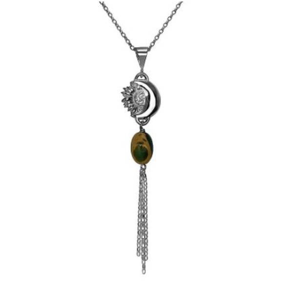 Sunflower and Moon Pendant