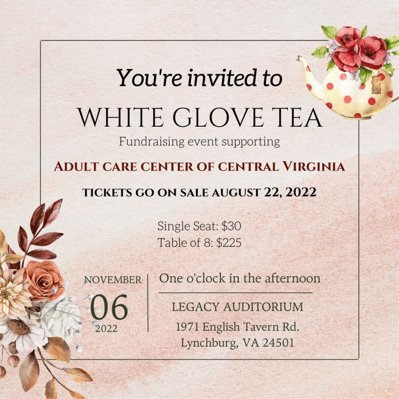 white glove tea event for adult care center