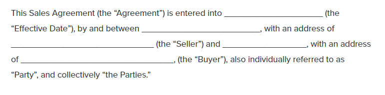 Bill of sale raw text Raw text for the bill of sale sample