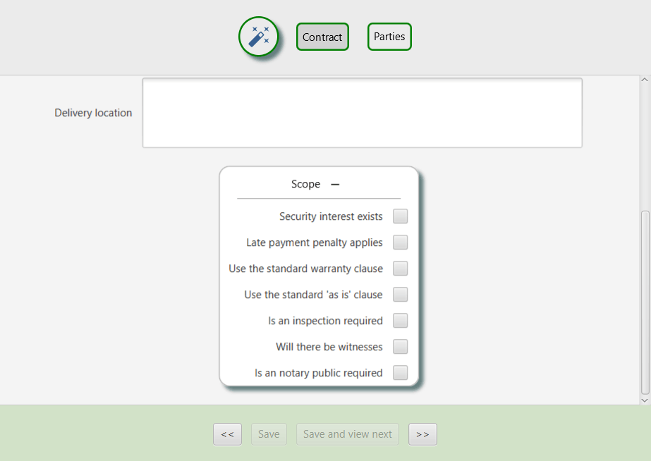 Data entry form for the invoice sample