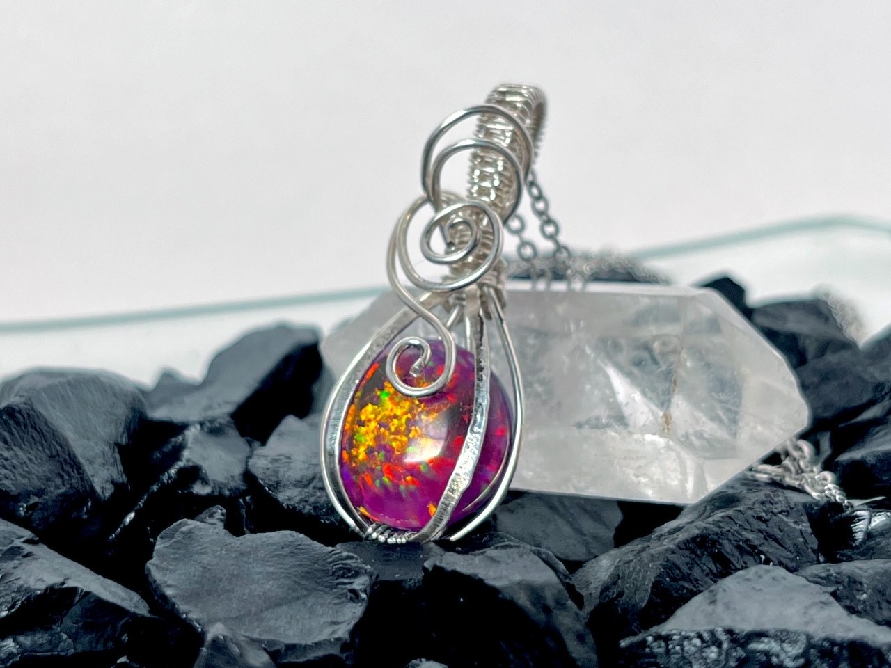 Sterling Silver Bello Opal Necklace Pendant