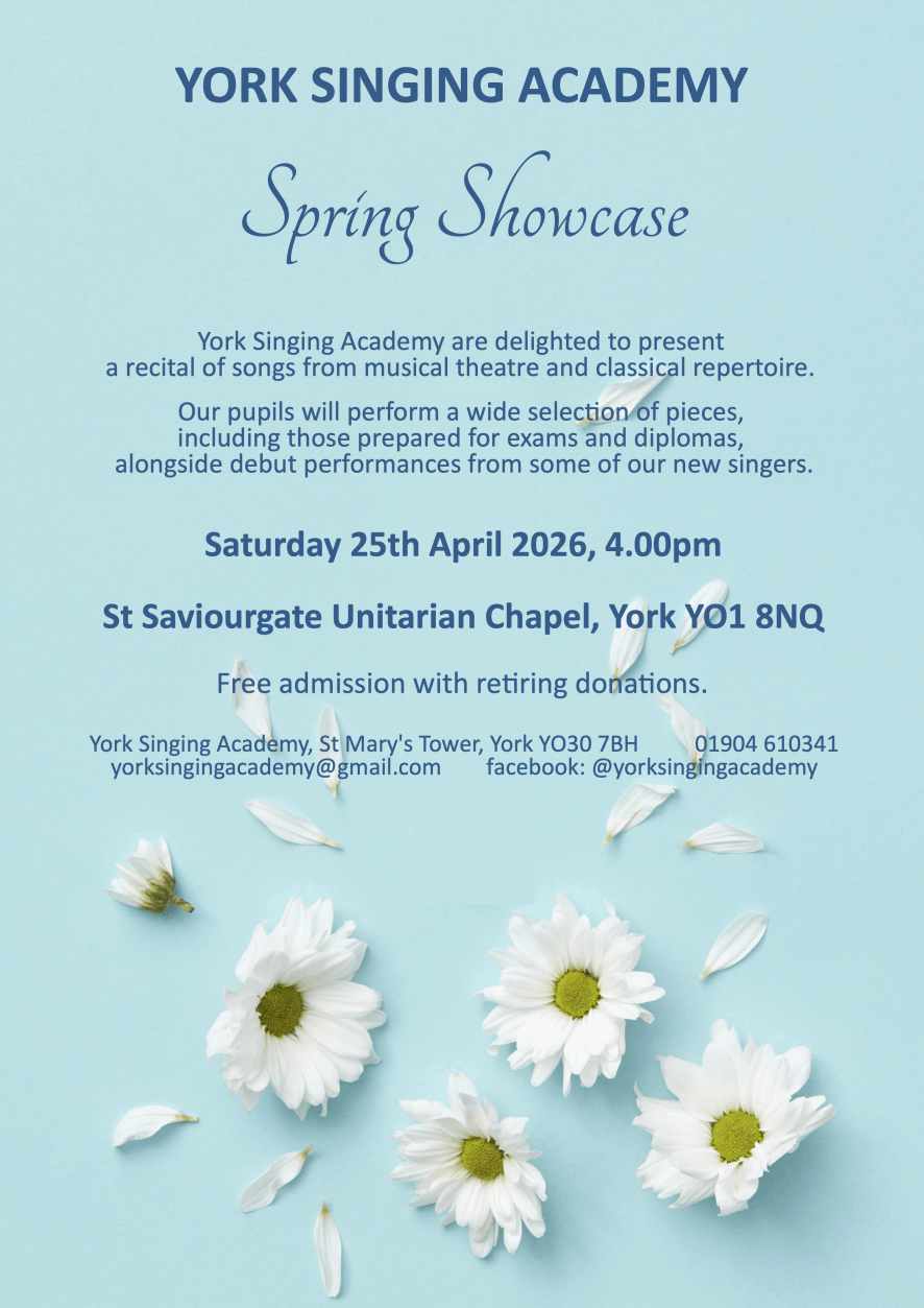 25 April 2026, 4.00pm Spring Showcase, St Saviourgate Unitarian Chapel, York