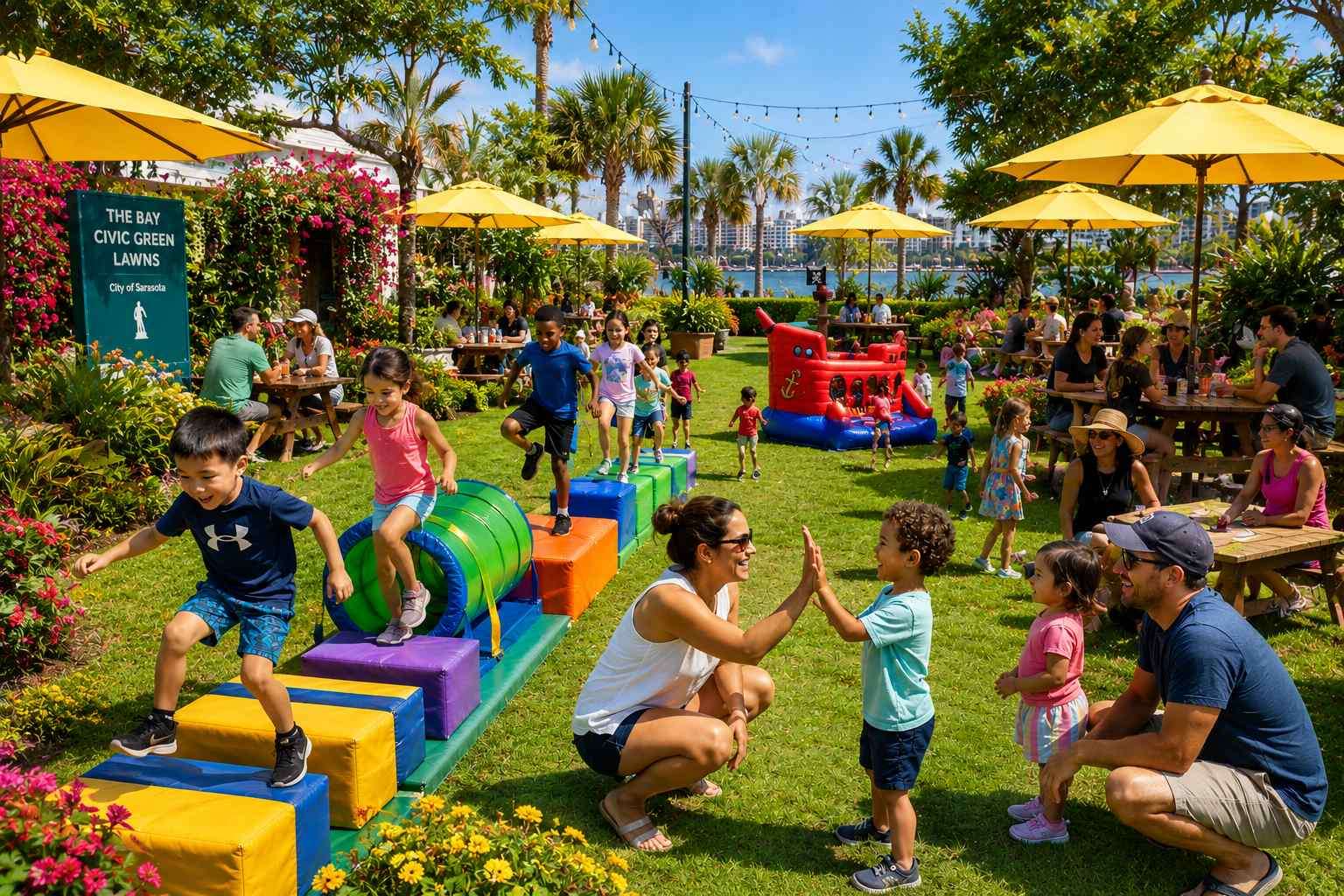 Children playing in the Key Quest Festival's KidQuest Cove 