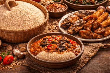 Mama Garri - Garri bean topping
