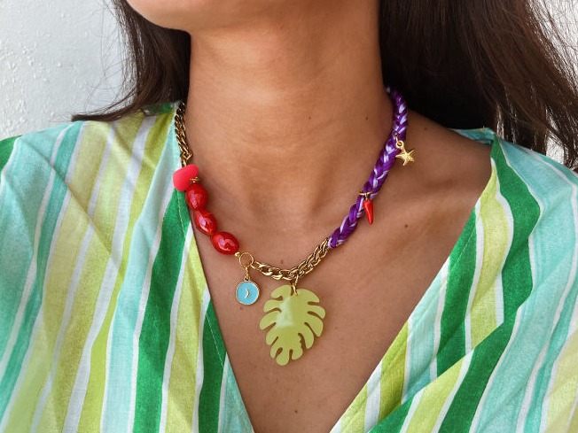 Collar Floripondio + Chocker Rosa