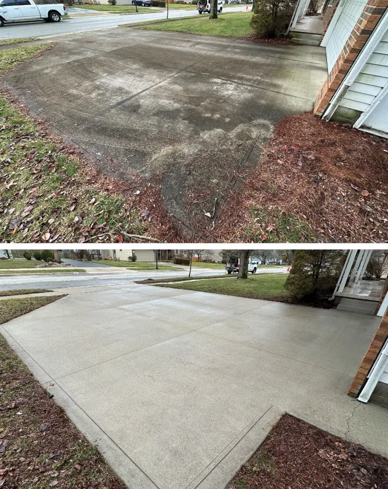 Pressure Washed Driveway in Columbus Ohio