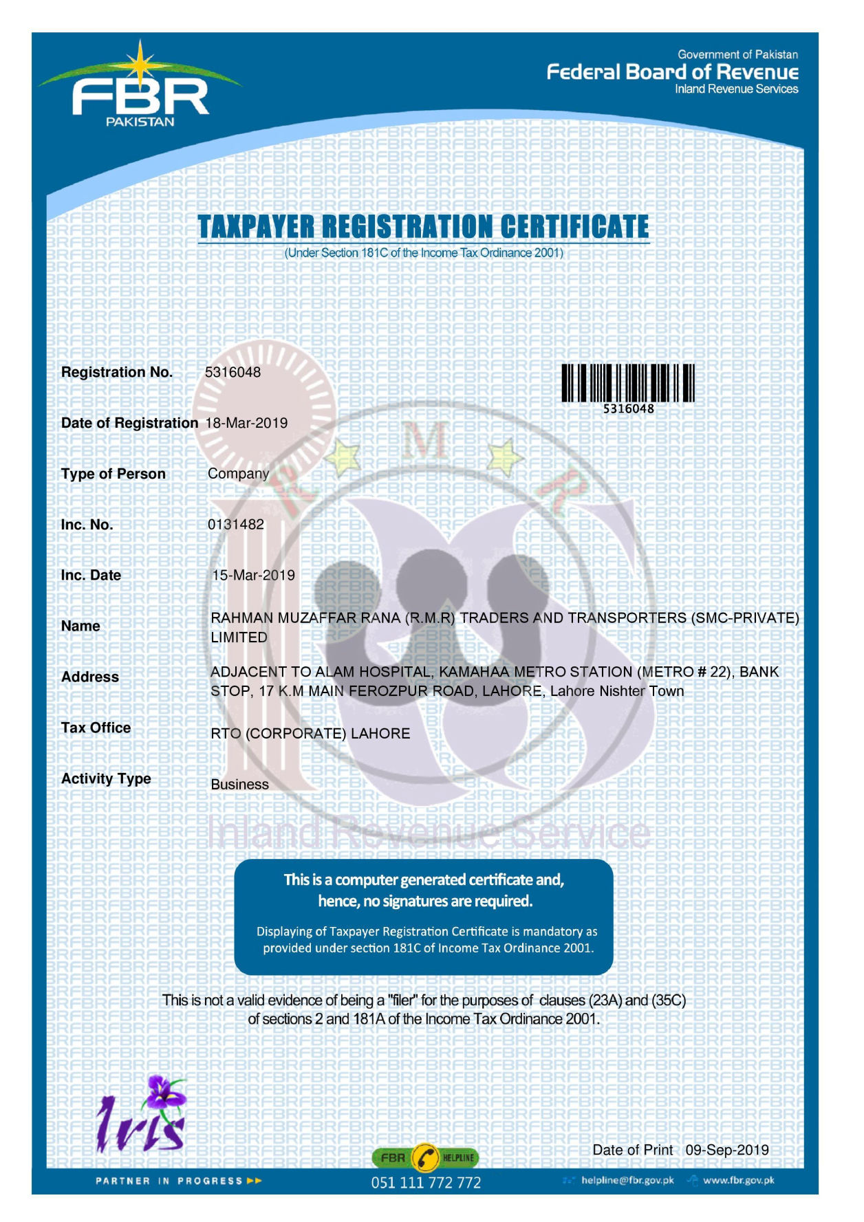 What Is The Meaning Of Tax Registration Certificate