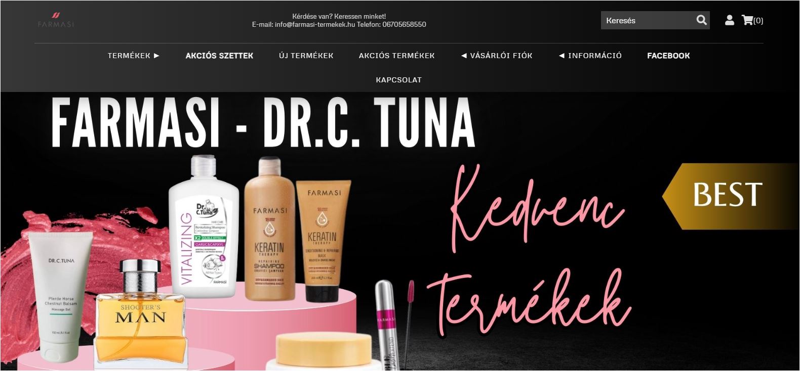 Farmasi - Dr. C. Tuna termékek, shop.Farmasi, fokhagymás sampon, testápolás