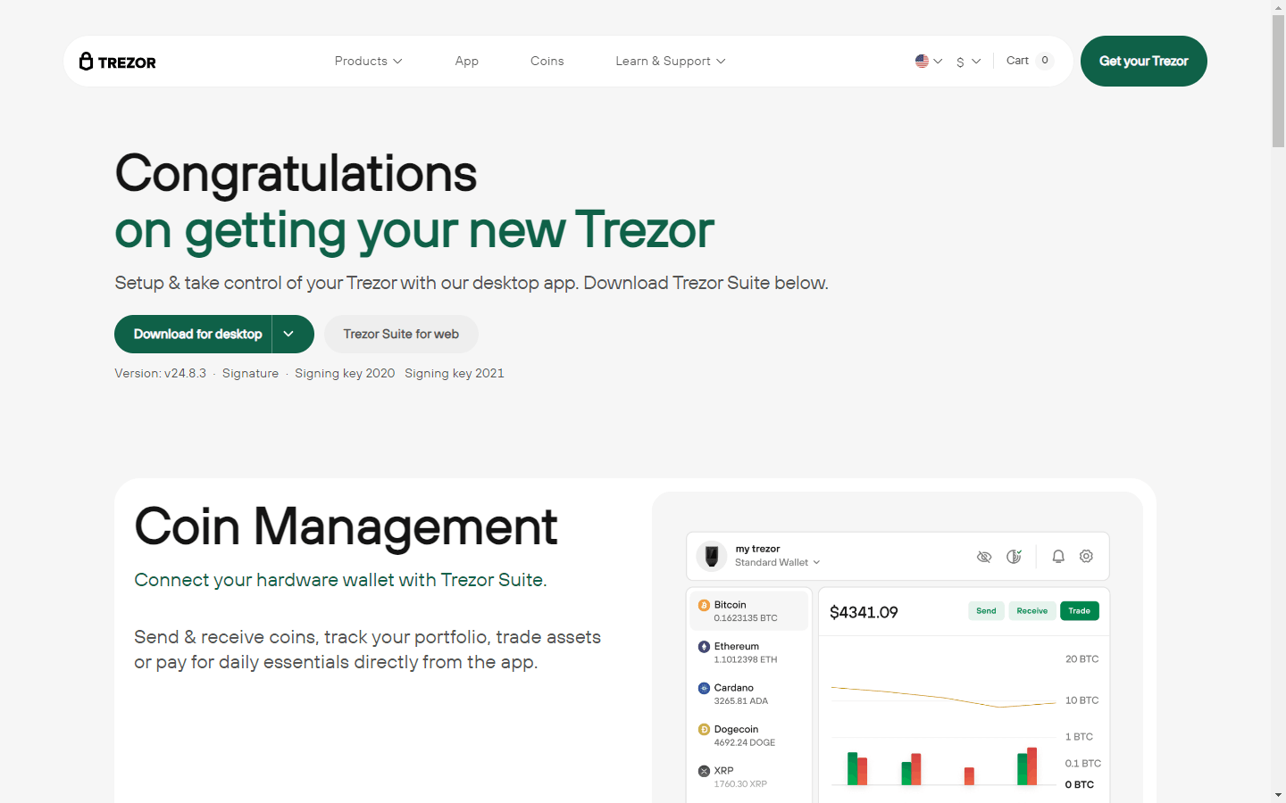 Trezor.io/start